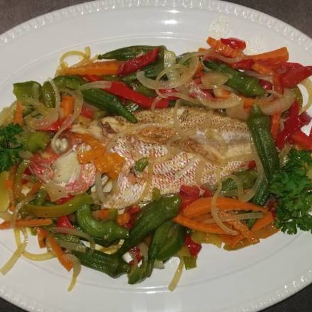 Steam Fish (Red Snapper).